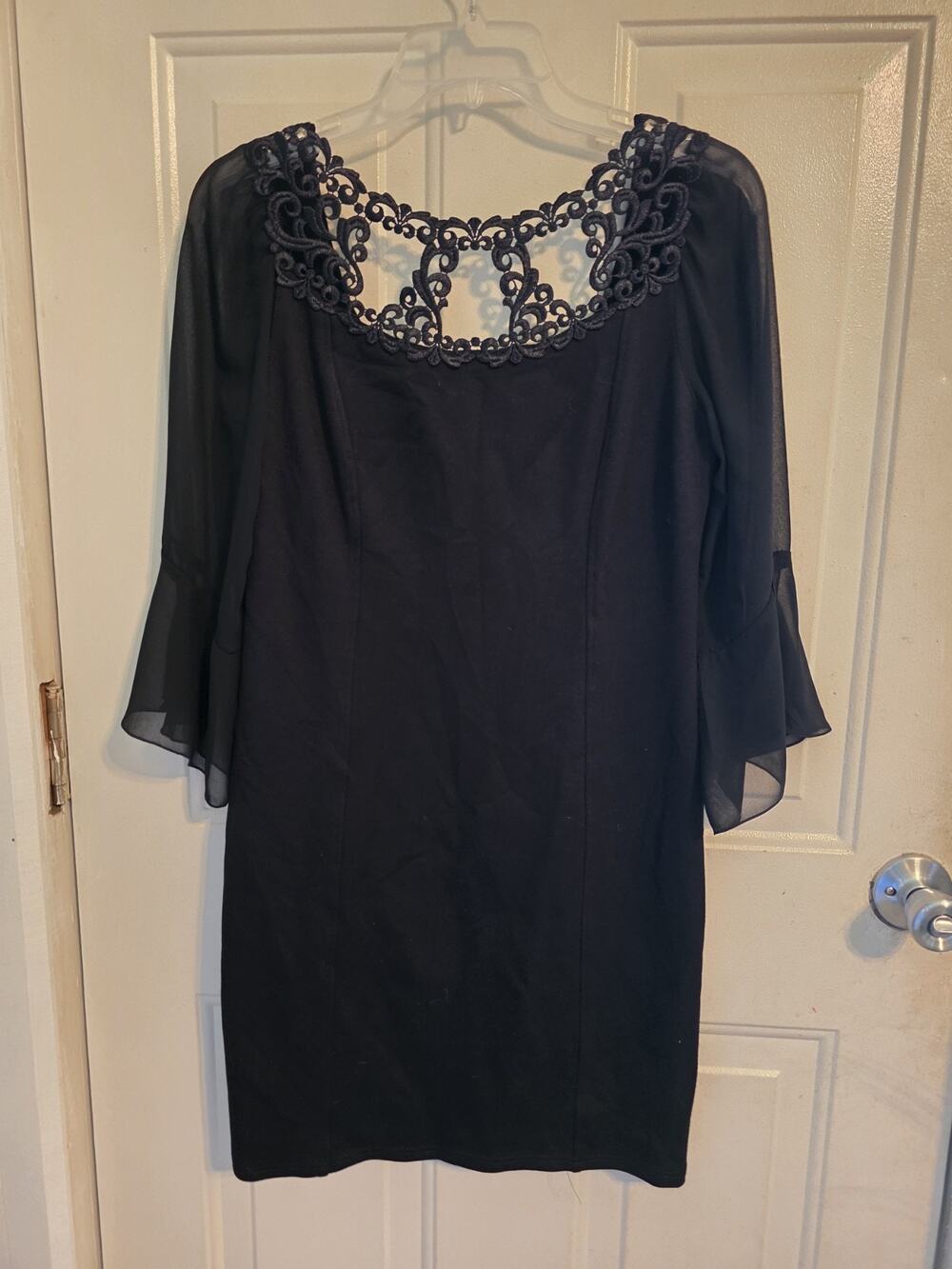 Arianne Little Black Dress Sheer Butterfly Sleeve Size S Special Occasion
